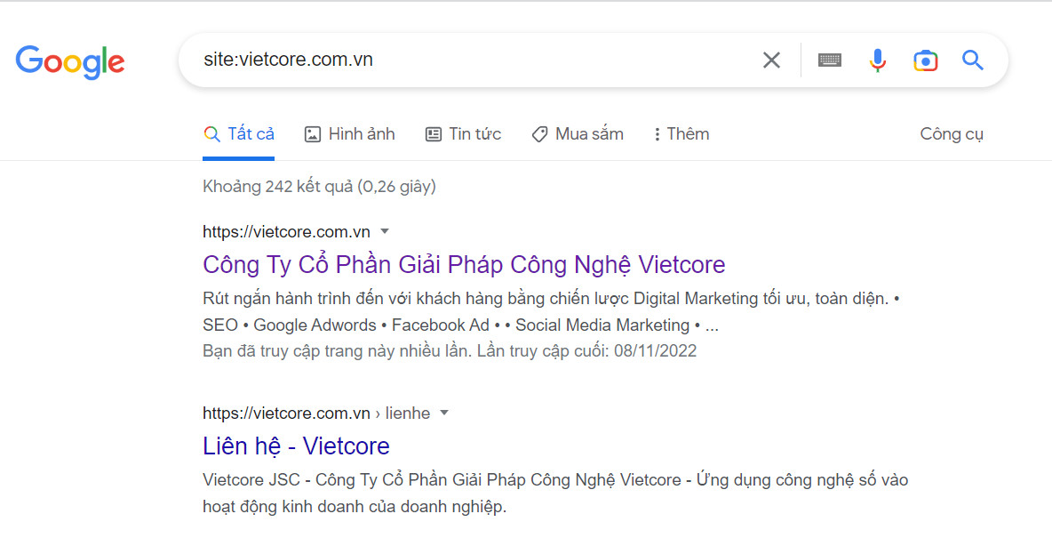 Trang web của bạn quá mới