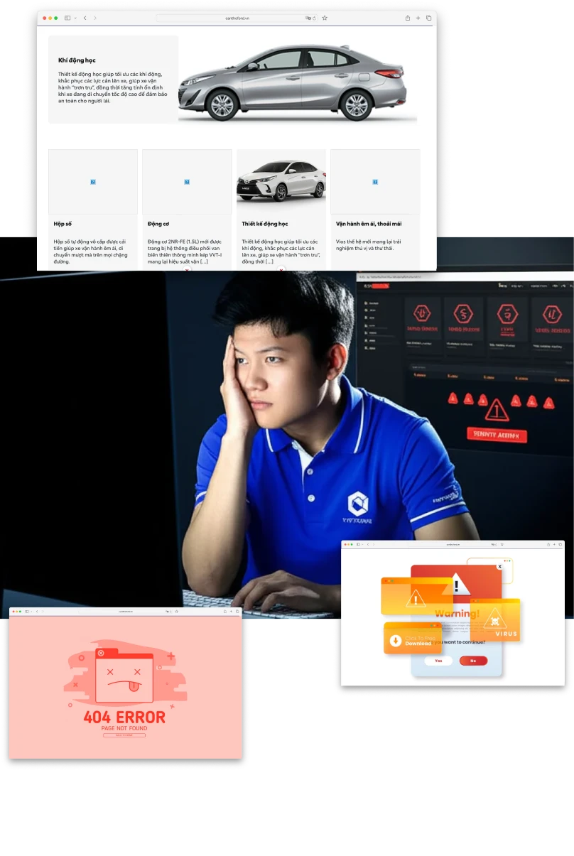 website không có người chăm sóc, bị lỗi nhiều