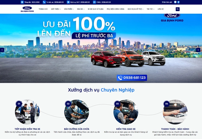 Thiết kế website Gia Định Ford