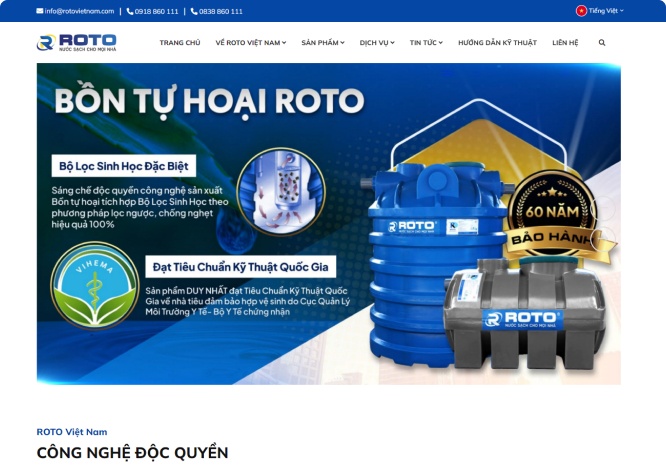 Thiết kế website Roto Việt Nam